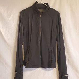 Victoria's Secret Sport Black Zip Up Long Sleeve Jacket Thumb Holes Size Large